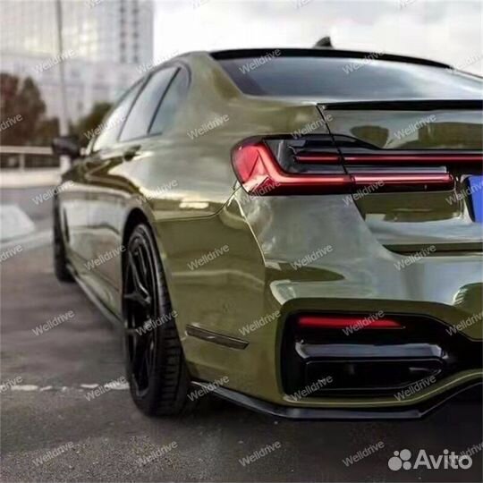 Диффузор BMW 7 G11 G12 рестайлинг черный глянец