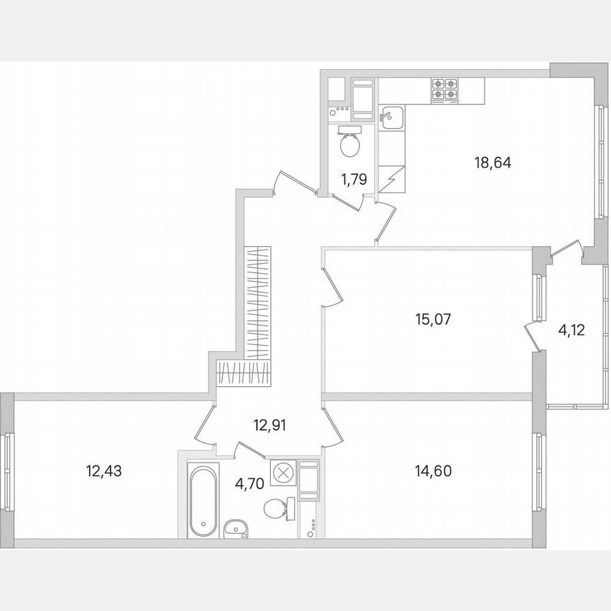 3-к. квартира, 82,2 м², 4/8 эт.