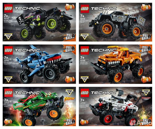 Новые наборы Lego Technic Monster Jam 2 в 1
