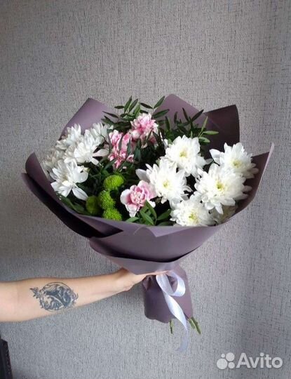 Букет Цветы Хризантемы