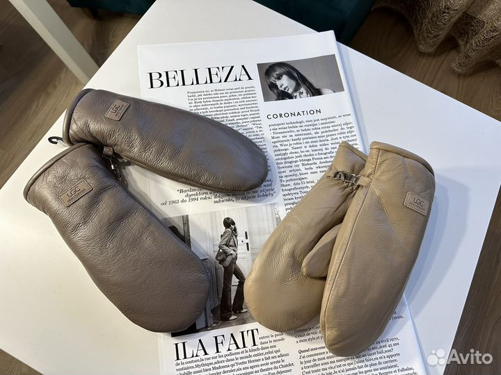 Рукавички кожа новые стильные теплые варежки