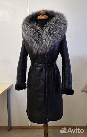 Дубленка женская из экокожи размер 44-46