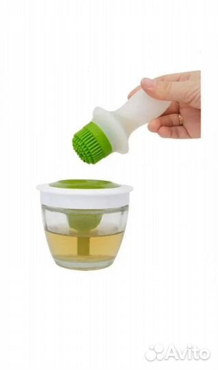 Стеклянная масленка с силиконовой кисточкой