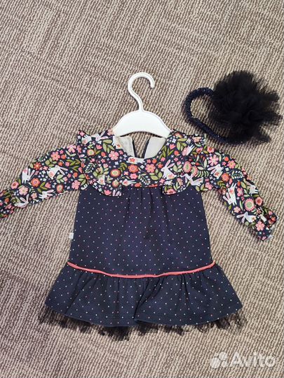 Платье для девочки 62-68 и чалма