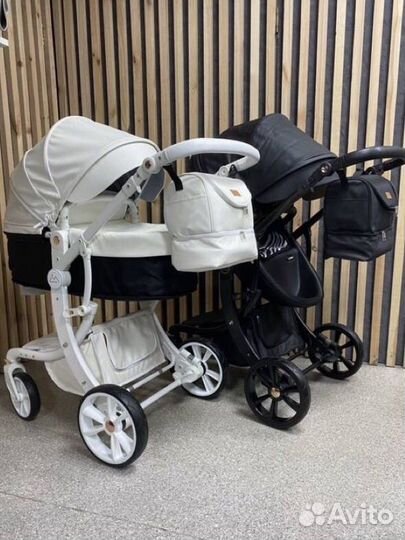 Коляска 2 в 1 dalux (luxmom) 608 экокожа