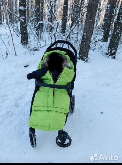 Зимний конверт в коляску leokid на овчине