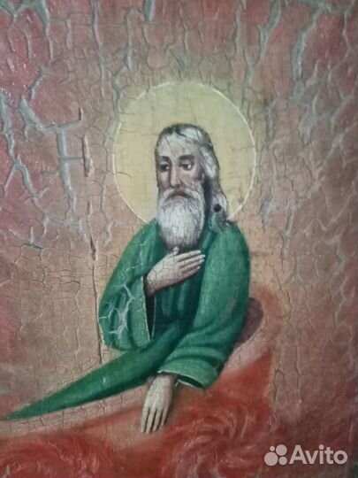 Храмовая икона 19 века Огненное восхождение Илии