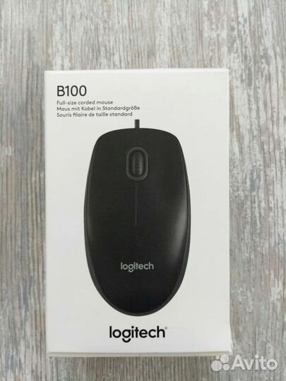 Мышь Logitech B100, проводная, новая