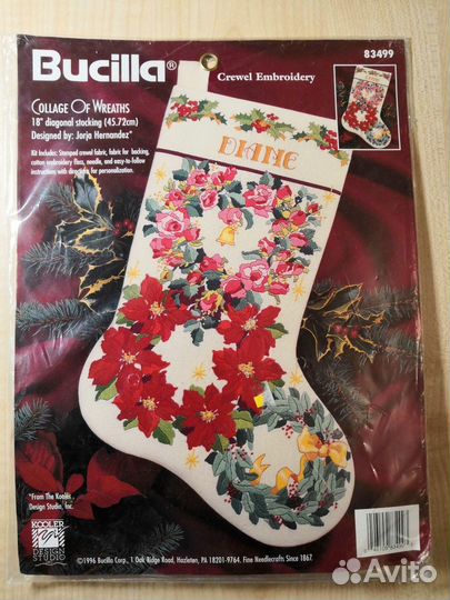 Набор Bucilla раритет, рождественский носок,гладь