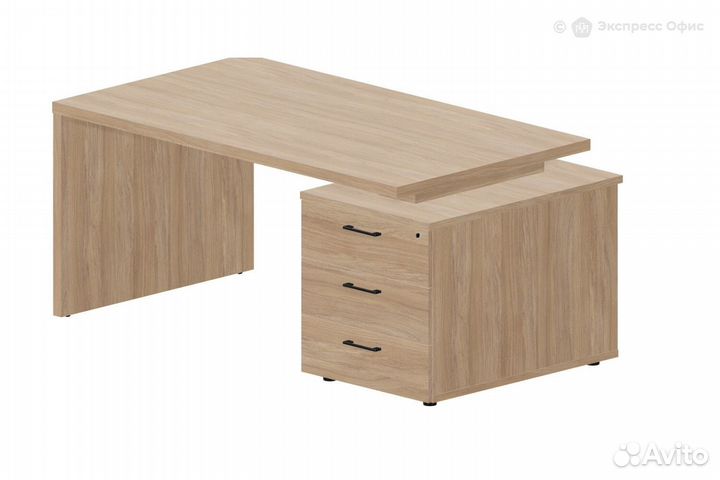 Стол для руководителя на опорной тумбе 3 ящика (правый) Norman NR160T3dowow