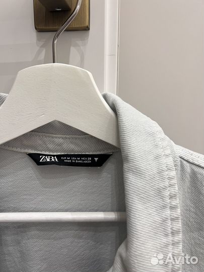 Голубая джинсовая куртка zara, размер m