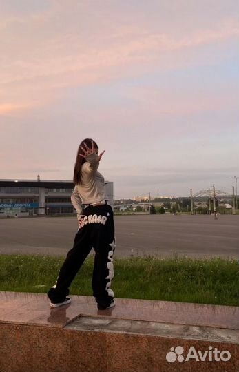 Джинсы с скелетами,Hip-hop,y2k штаны