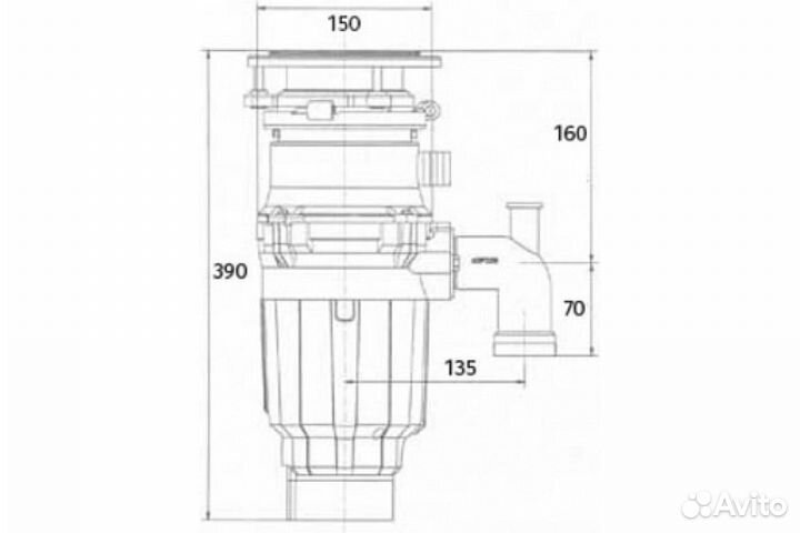 Измельчитель пищевых отходов Bone Crusher BC910-AS