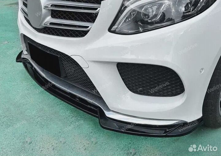 Губа передняя Mercedes W166 C292 AMG черный глянец