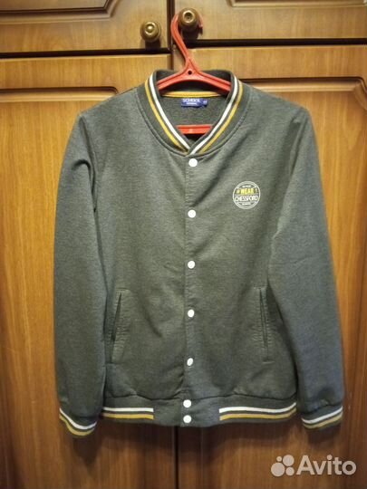 Бомбер школьный серый детский