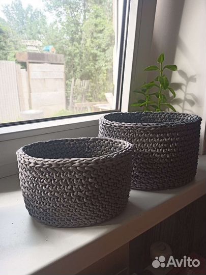 Корзина интерьерная серая