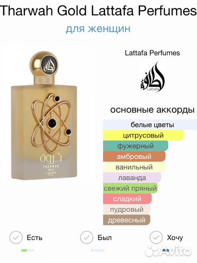 Духи из Дубая Tharwah Gold арабские