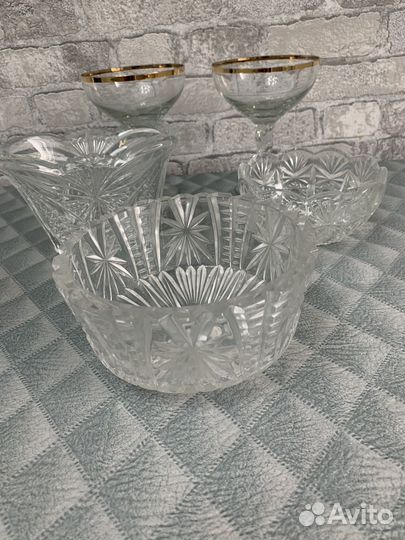 Хрусталь СССР и тарелки за всё