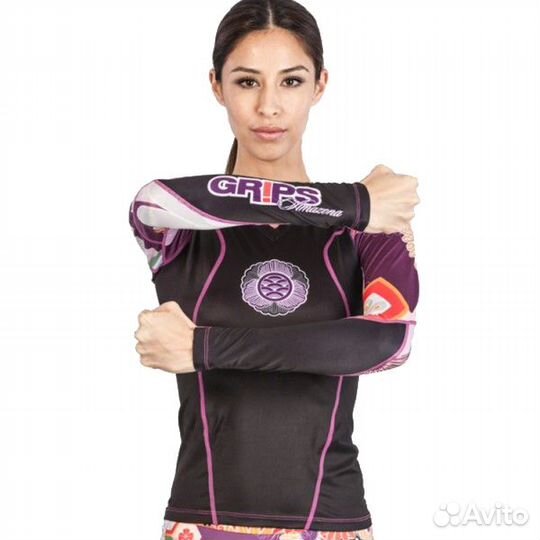 Женский рашгард grips power flower Fullmount