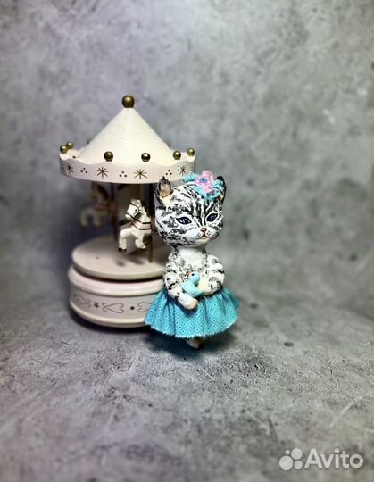 Ватные елочные игрушки кошка кот ручной работы