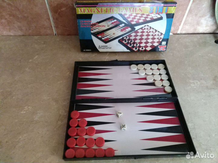 Игра настольная Магнитный набор: шашки, нарды