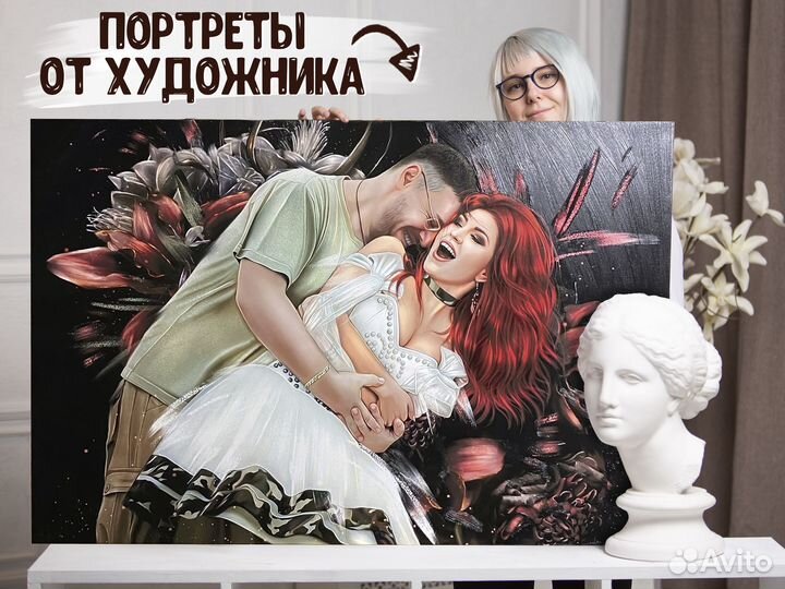 Портреты по фото на холсте на заказ от художника