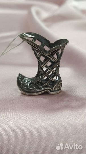 Игольница сапожок, серебро 925