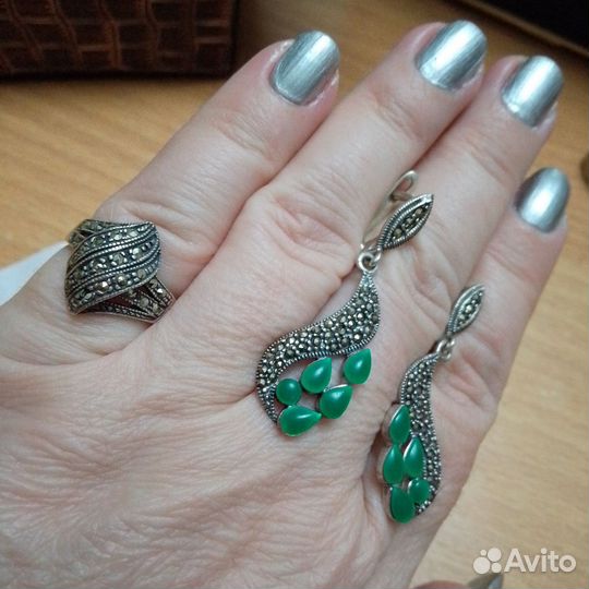 Серебро с марказитами