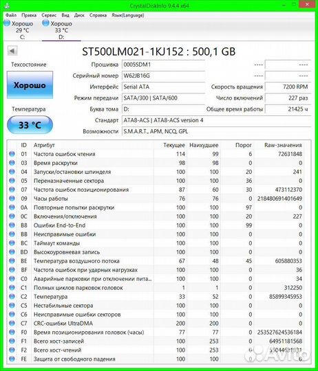 Жесткий диск 500 гб Seagate LaptopThin