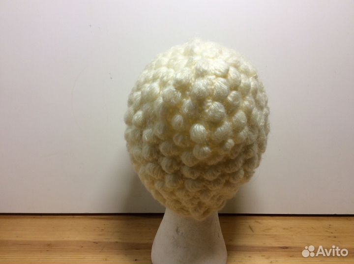 Молочная шапочка из итальянской пряжи,54-57,арт228