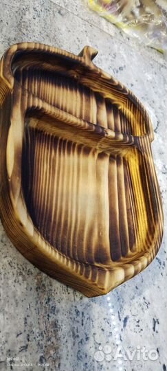 Менажница деревянная (тарелка для снеков)