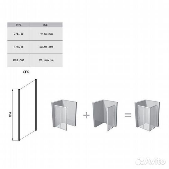Душевая стенка Ravak Chrome CPS-90 профиль Белый с