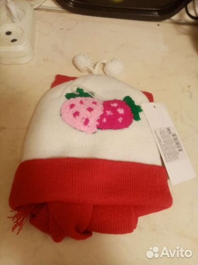 Детская шапка с шарфиком