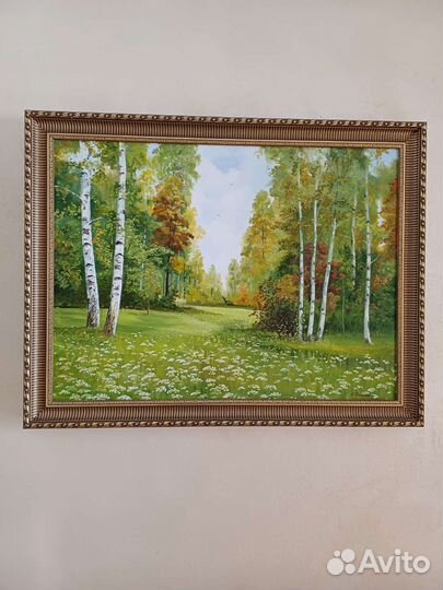 Картина маслом на холсте, пейзаж в раме