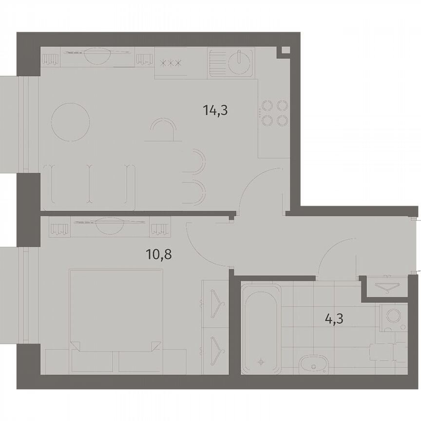 1-к. квартира, 33,5 м², 2/8 эт.