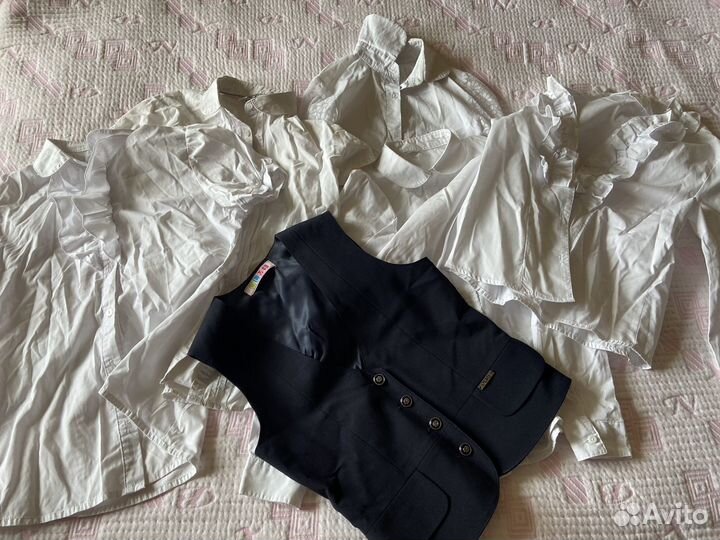 Школьные блузки для девочки 140 146 пакетом