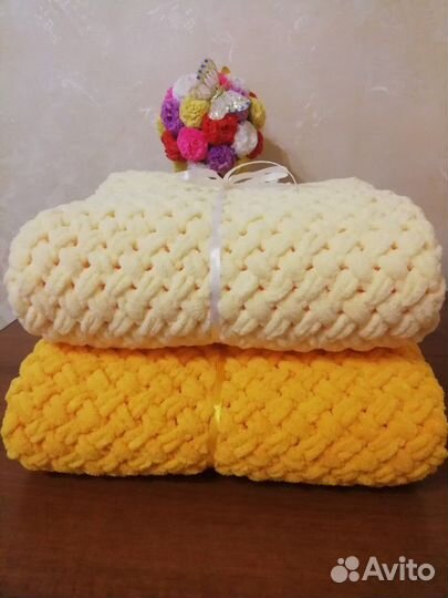 Детский плюшевый плед ручной работы