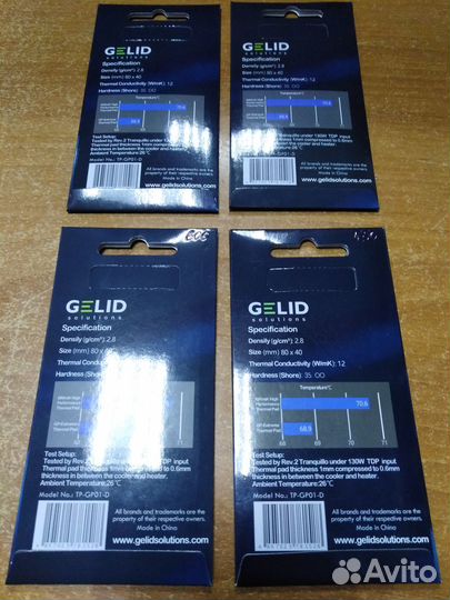 Термопрокладки Gelid 12.0 W/m.k (разной толщины)