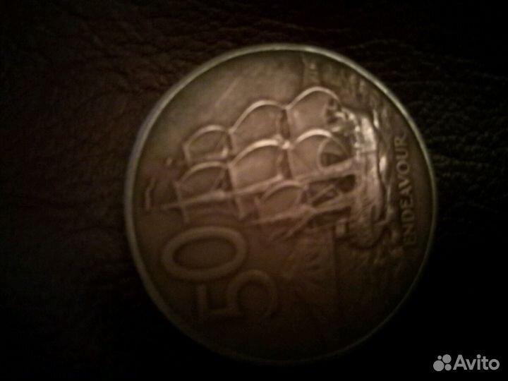 Новая зеландия 50 центов парусник корабль 