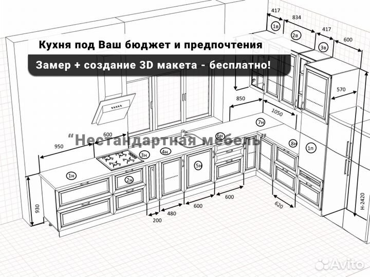 Кухни на заказ от производителя Доставка бесплатно