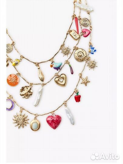 Ожерелье zara тройное новая коллекция 2025