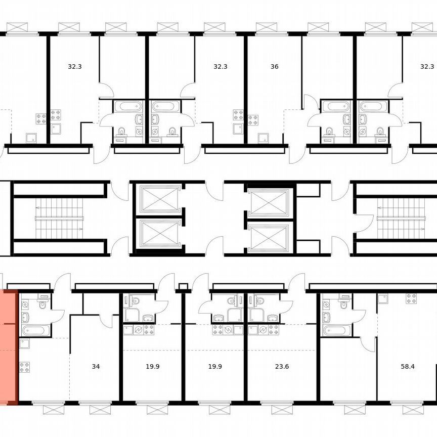 Квартира-студия, 25,4 м², 26/33 эт.