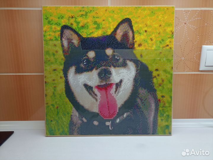 Алмазная мозаика на подрамнике 40*40 Собака