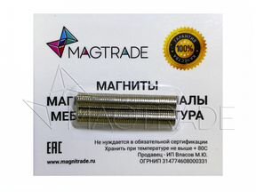 Магнит неодимовый Magtrade, диск 6х1 мм -100 шт