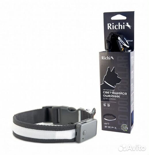 2534 Ошейник richi USB LED светящийся 45-48см (L)