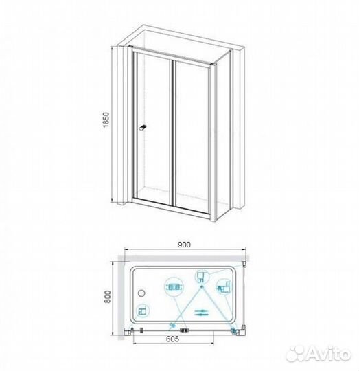 Душевой уголок RGW Classic CL-41 (CL-21+Z-050-1) 90x80