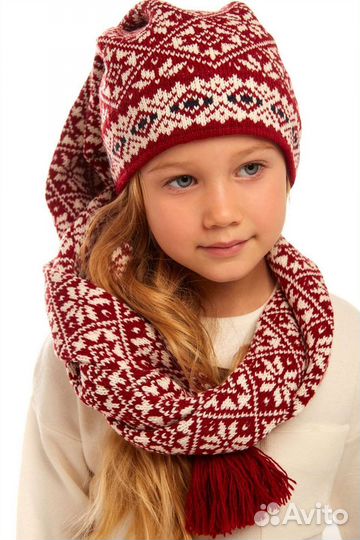 Эстонская национальная шапка-шарф шерсть г. Таллин