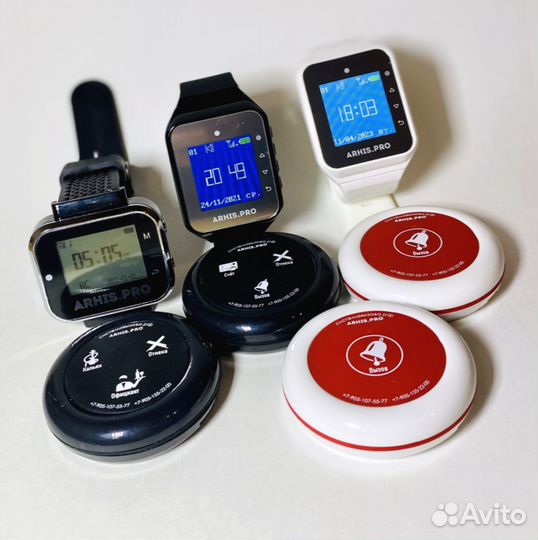 Кнопка вызова персонала и часы пейджер официанта