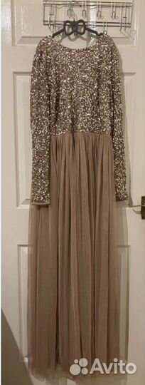 Вечернее платье длинное блестящее из фатина 44