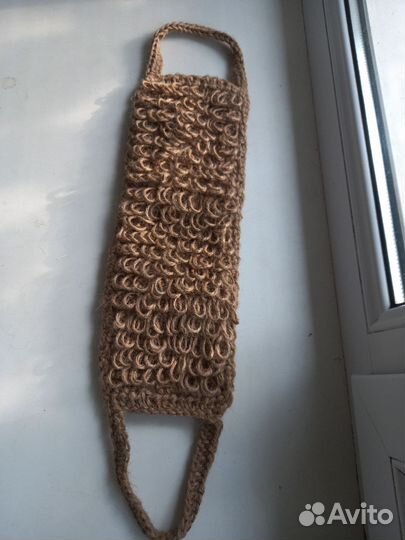 Мочалка ручной работы из джута эко